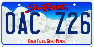 SD license plate 0ACZ26