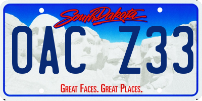 SD license plate 0ACZ33