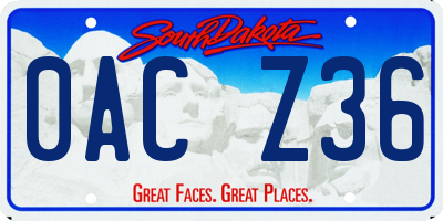 SD license plate 0ACZ36