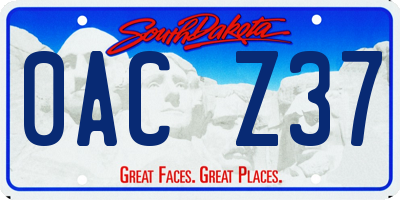 SD license plate 0ACZ37