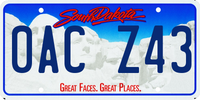 SD license plate 0ACZ43