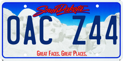 SD license plate 0ACZ44