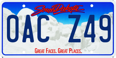 SD license plate 0ACZ49