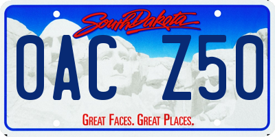 SD license plate 0ACZ50