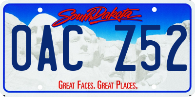 SD license plate 0ACZ52