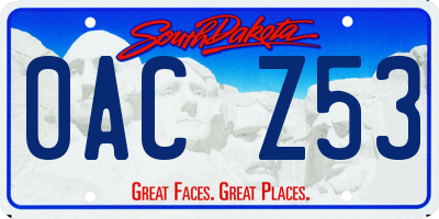 SD license plate 0ACZ53