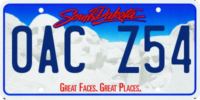SD license plate 0ACZ54
