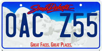 SD license plate 0ACZ55