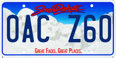 SD license plate 0ACZ60