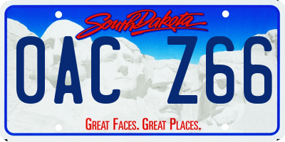 SD license plate 0ACZ66