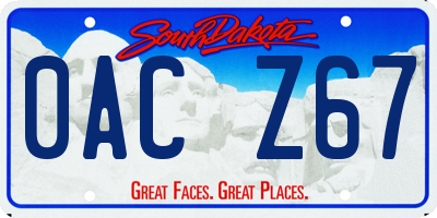SD license plate 0ACZ67