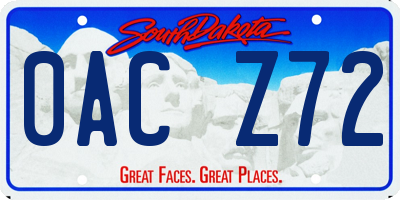 SD license plate 0ACZ72
