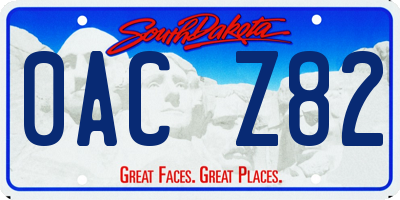 SD license plate 0ACZ82