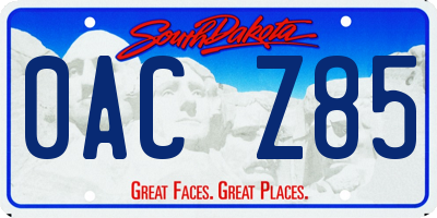 SD license plate 0ACZ85