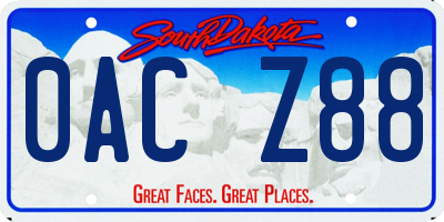 SD license plate 0ACZ88