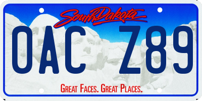 SD license plate 0ACZ89