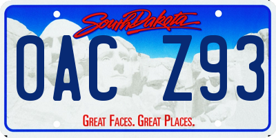 SD license plate 0ACZ93
