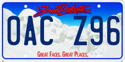 SD license plate 0ACZ96