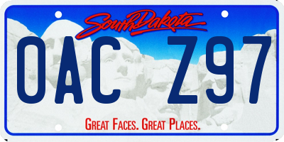 SD license plate 0ACZ97