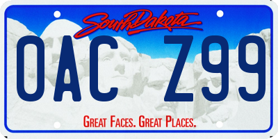 SD license plate 0ACZ99