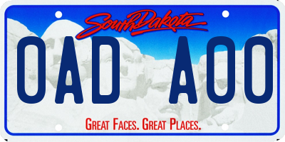 SD license plate 0ADA00