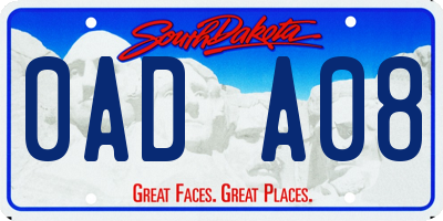 SD license plate 0ADA08