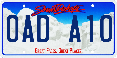 SD license plate 0ADA10