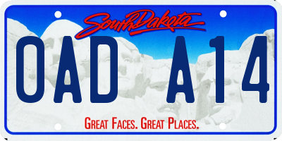 SD license plate 0ADA14