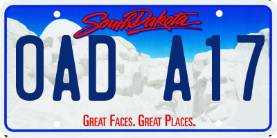 SD license plate 0ADA17