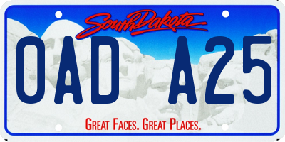 SD license plate 0ADA25