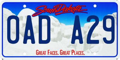 SD license plate 0ADA29