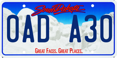 SD license plate 0ADA30