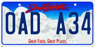 SD license plate 0ADA34