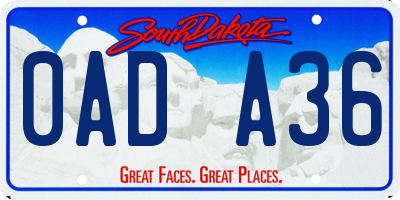 SD license plate 0ADA36