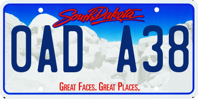 SD license plate 0ADA38