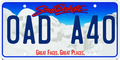 SD license plate 0ADA40