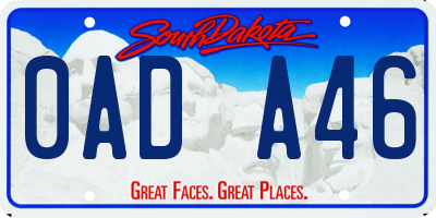 SD license plate 0ADA46