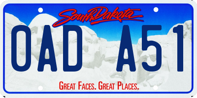 SD license plate 0ADA51