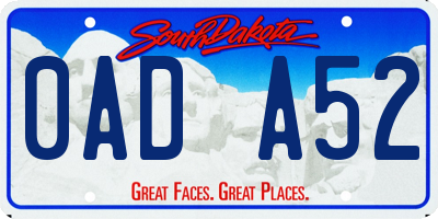 SD license plate 0ADA52