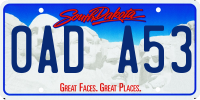 SD license plate 0ADA53