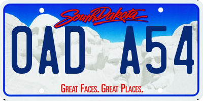 SD license plate 0ADA54