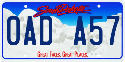 SD license plate 0ADA57