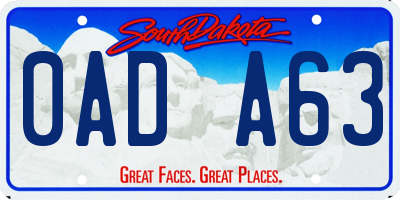 SD license plate 0ADA63