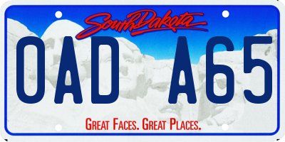 SD license plate 0ADA65