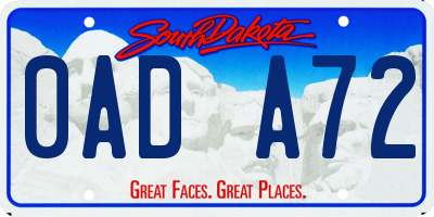 SD license plate 0ADA72