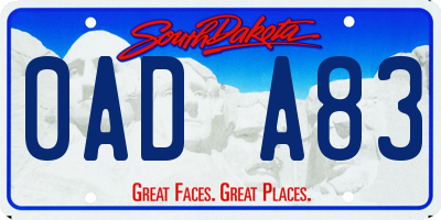 SD license plate 0ADA83