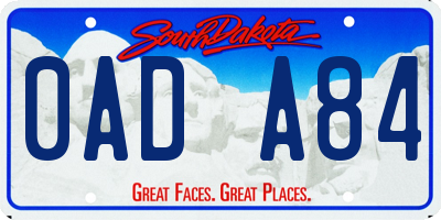 SD license plate 0ADA84