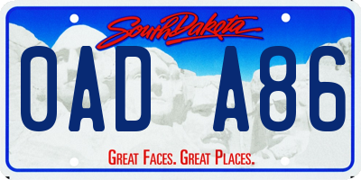 SD license plate 0ADA86