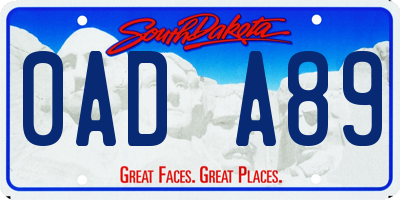 SD license plate 0ADA89