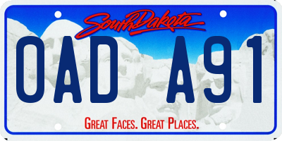 SD license plate 0ADA91